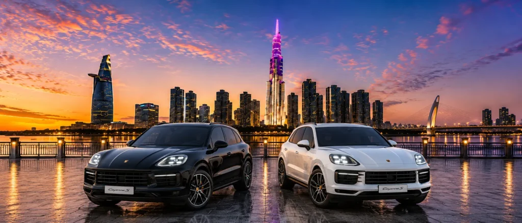 Porsche Cayenne business Vietnam rental car